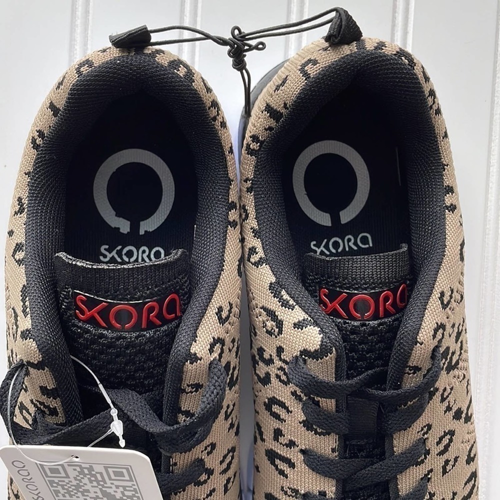 Skora Sneakers Comfort Running Shoes Natural Leopard Brown Size 9.5M athleisure - Picture 11 of 12